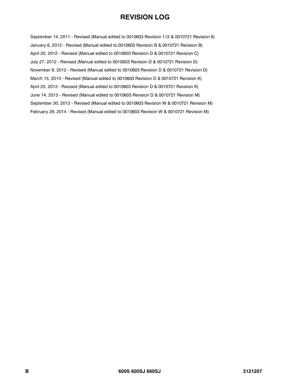 Revision log | JLG 660SJ Parts Manual User Manual | Page 4 / 404