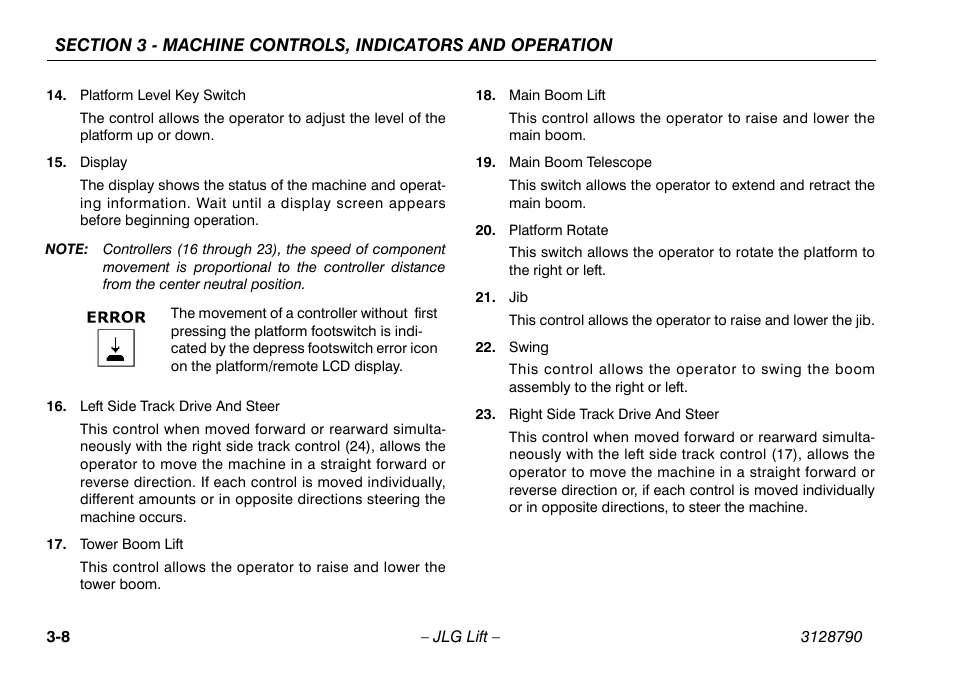 JLG X700AJ Operator Manual User Manual | Page 38 / 124