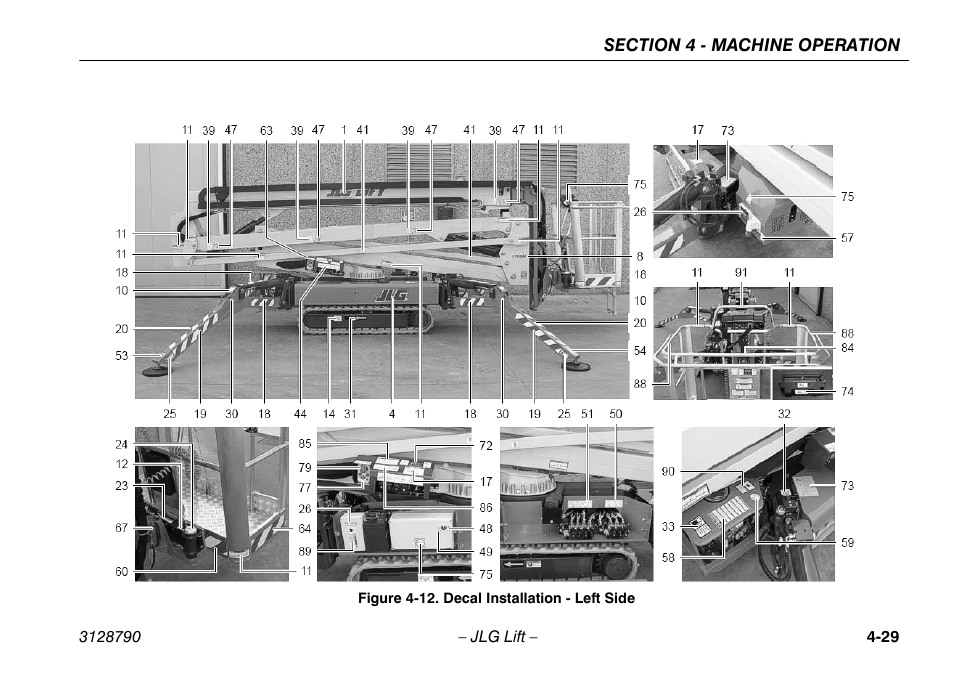12. decal installation - left side -29 | JLG X700AJ Operator Manual User Manual | Page 75 / 124