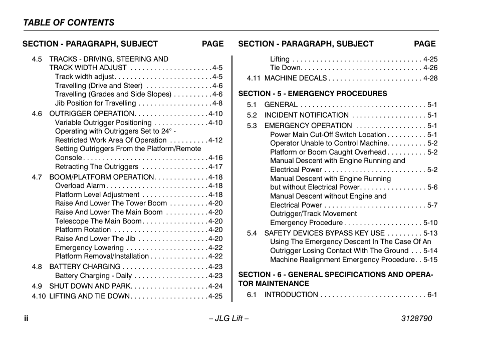 JLG X700AJ Operator Manual User Manual | Page 8 / 124