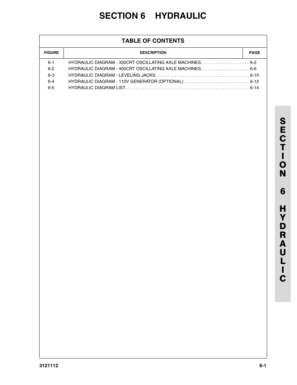 Section 6 hydraulic | JLG 400CRT ANSI Parts Manual User Manual | Page 113 / 164