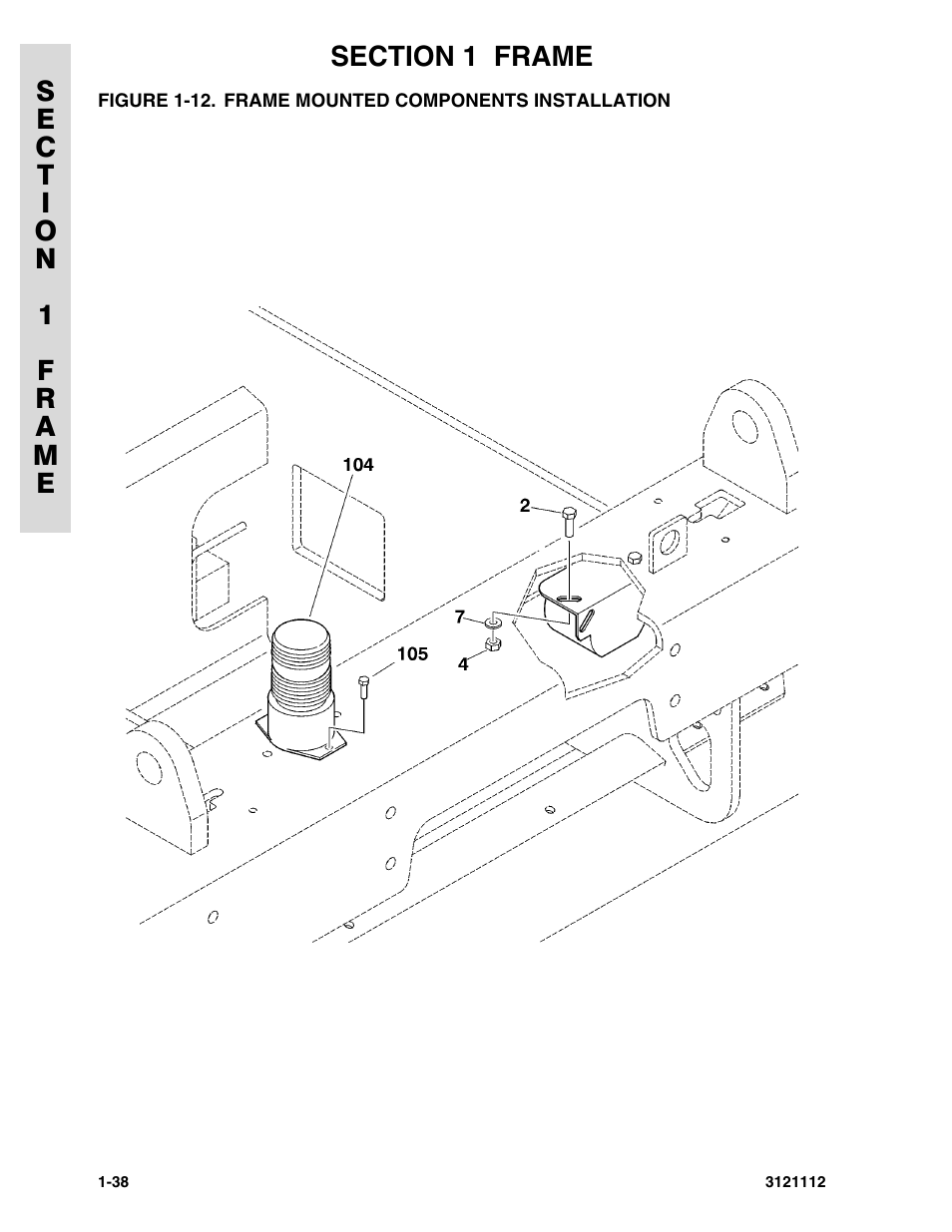 Figure 1-12. frame mounted components installation | JLG 400CRT ANSI Parts Manual User Manual | Page 44 / 164