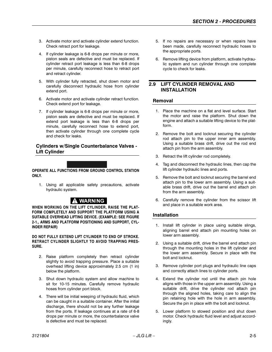 Important | JLG 400CRT Service Manual User Manual | Page 19 / 58
