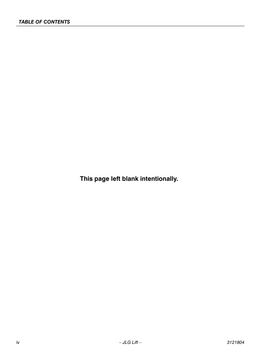 This page left blank intentionally | JLG 400CRT Service Manual User Manual | Page 8 / 58