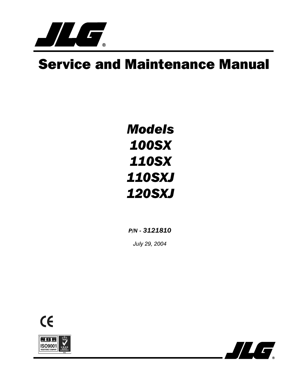 JLG 120-SXJ Service Manual User Manual | 112 pages