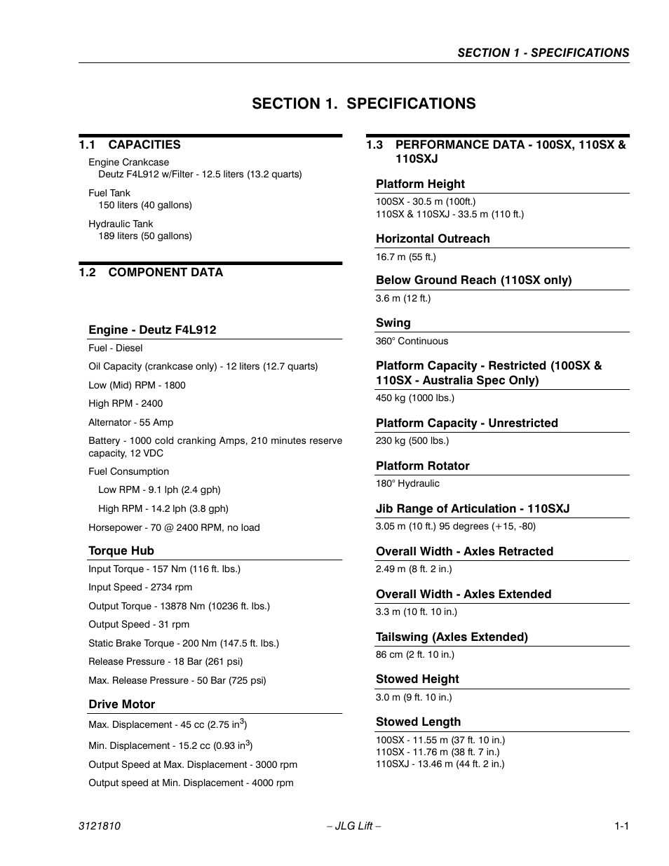 JLG 120-SXJ Service Manual User Manual | Page 11 / 112