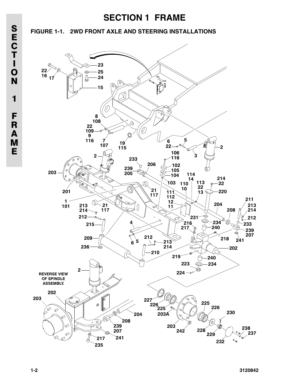 2wd front axle and steering installations -2 | JLG 660SJ Parts Manual User Manual | Page 10 / 306