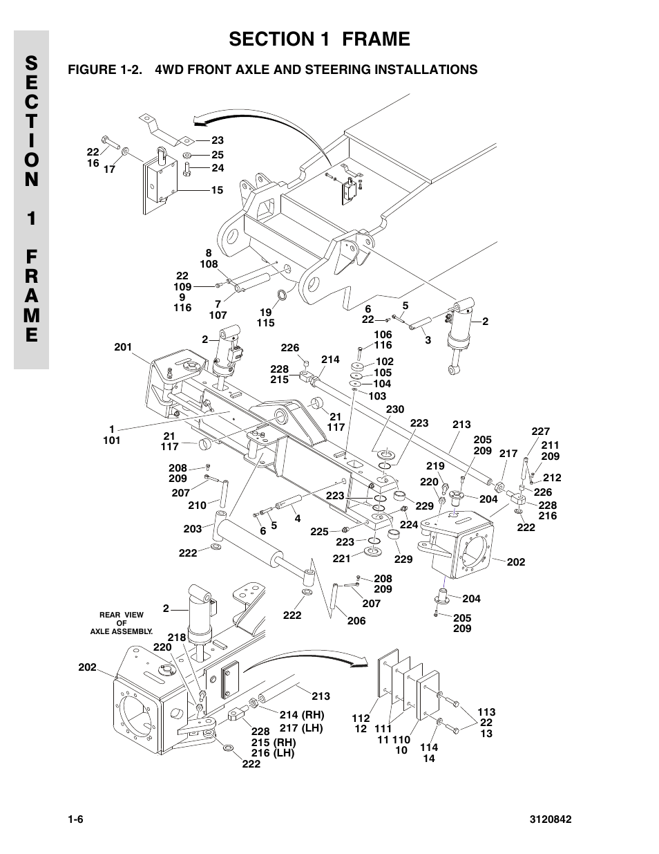 4wd front axle and steering installations -6 | JLG 660SJ Parts Manual User Manual | Page 14 / 306