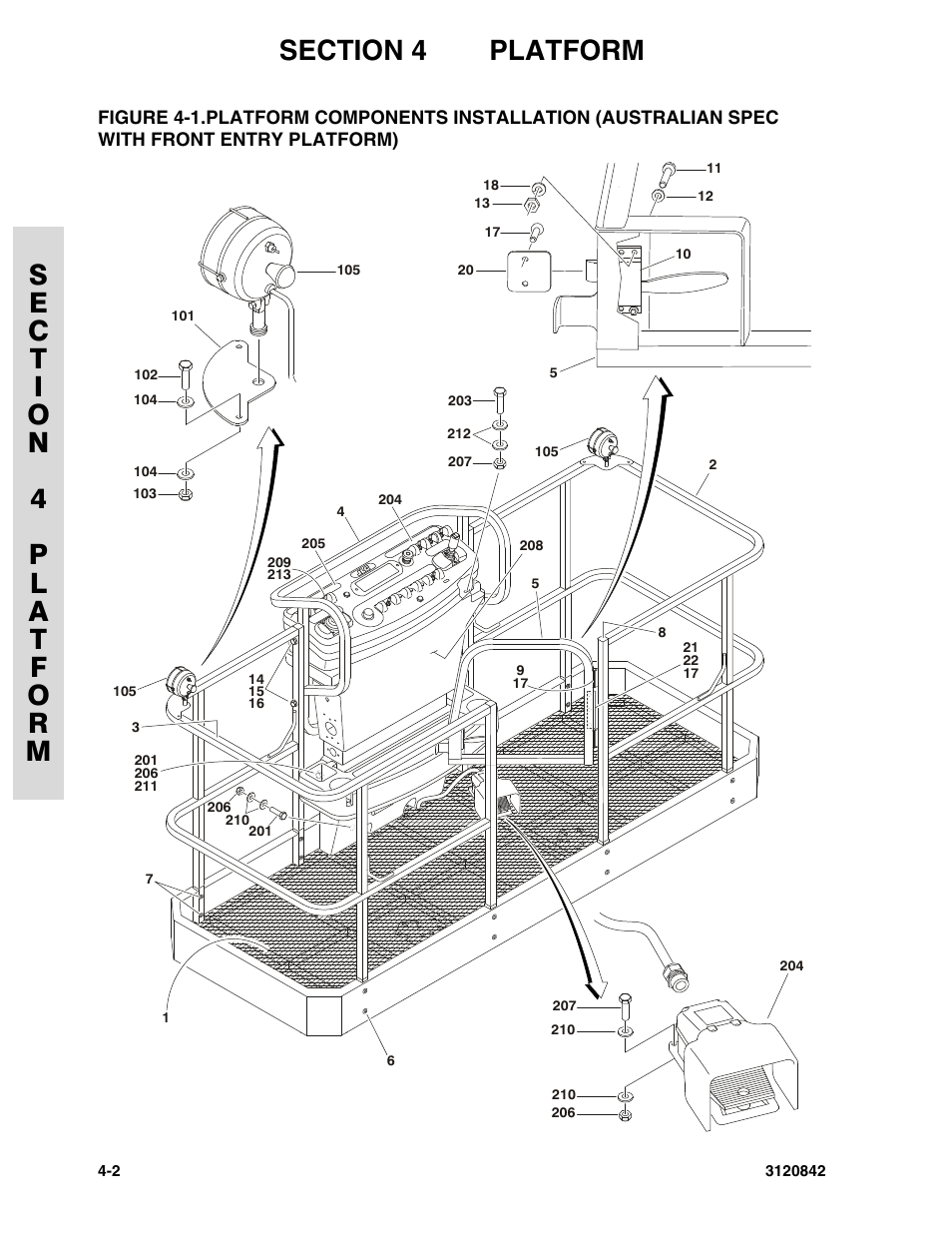 Front entry platform) -2 | JLG 660SJ Parts Manual User Manual | Page 154 / 306