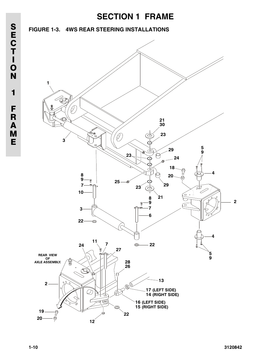 Figure 1-3. 4ws rear steering installations, 4ws rear steering installations -10 | JLG 660SJ Parts Manual User Manual | Page 18 / 306