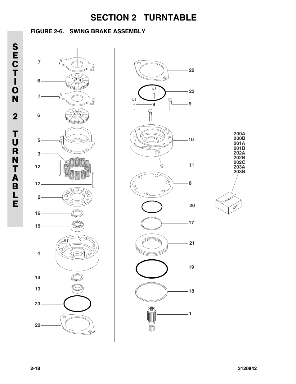 Figure 2-6. swing brake assembly, Swing brake assembly -18 | JLG 660SJ Parts Manual User Manual | Page 60 / 306