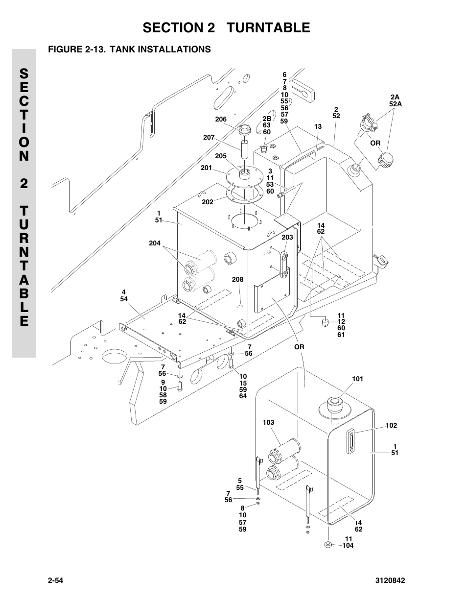 Figure 2-13. tank installations, Tank installations -54 | JLG 660SJ Parts Manual User Manual | Page 96 / 306