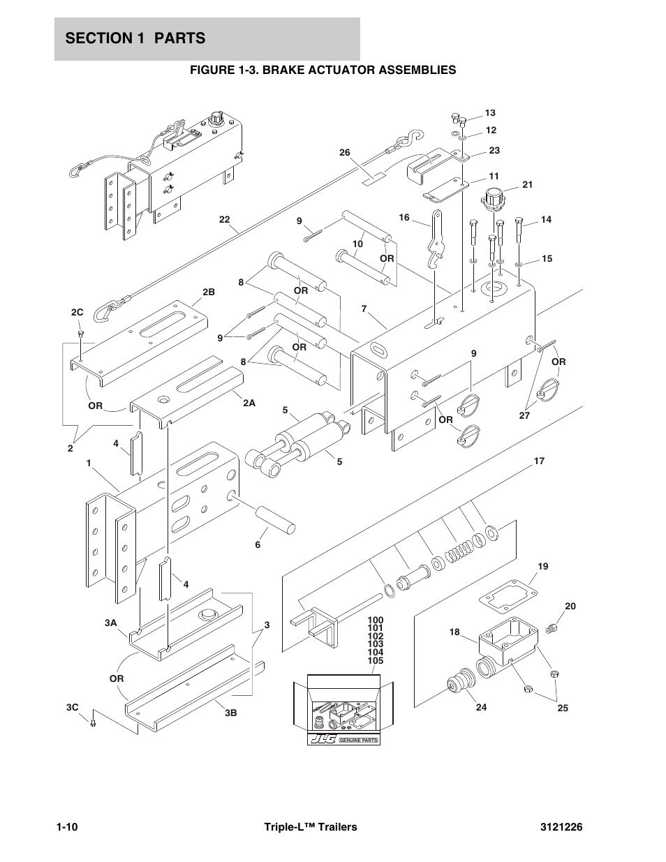 Figure 1-3. brake actuator assemblies | JLG Triple-L Parts Manual User Manual | Page 18 / 106