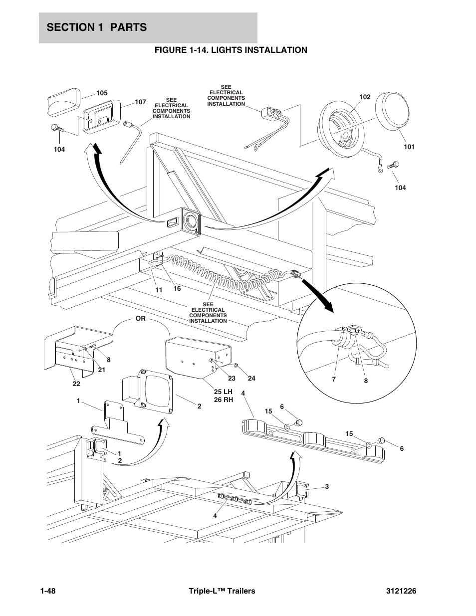 Figure 1-14. lights installation | JLG Triple-L Parts Manual User Manual | Page 56 / 106