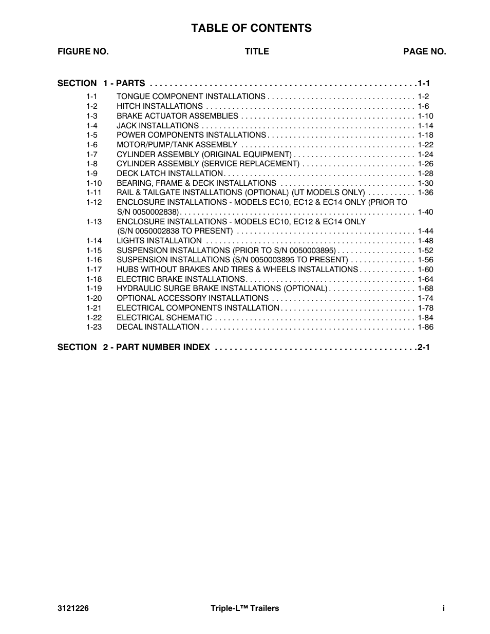 JLG Triple-L Parts Manual User Manual | Page 7 / 106