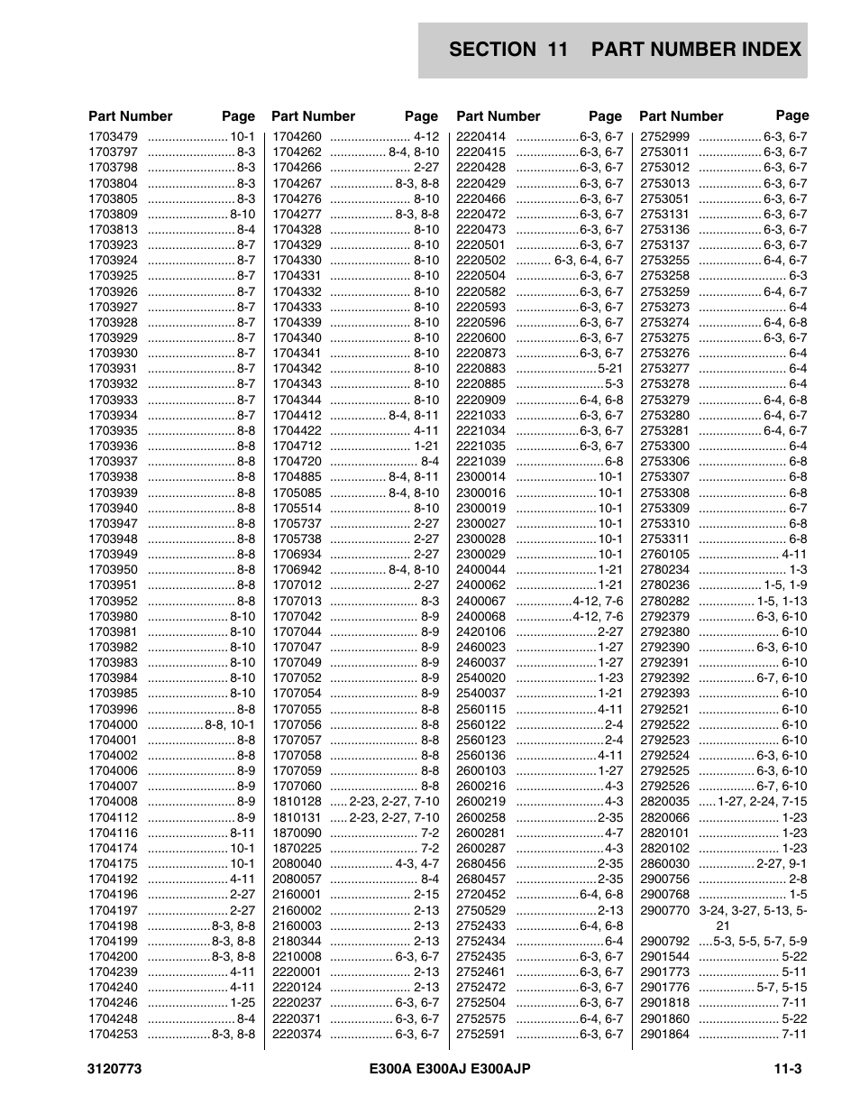 JLG E300 ANSI Parts Manual User Manual | Page 201 / 208