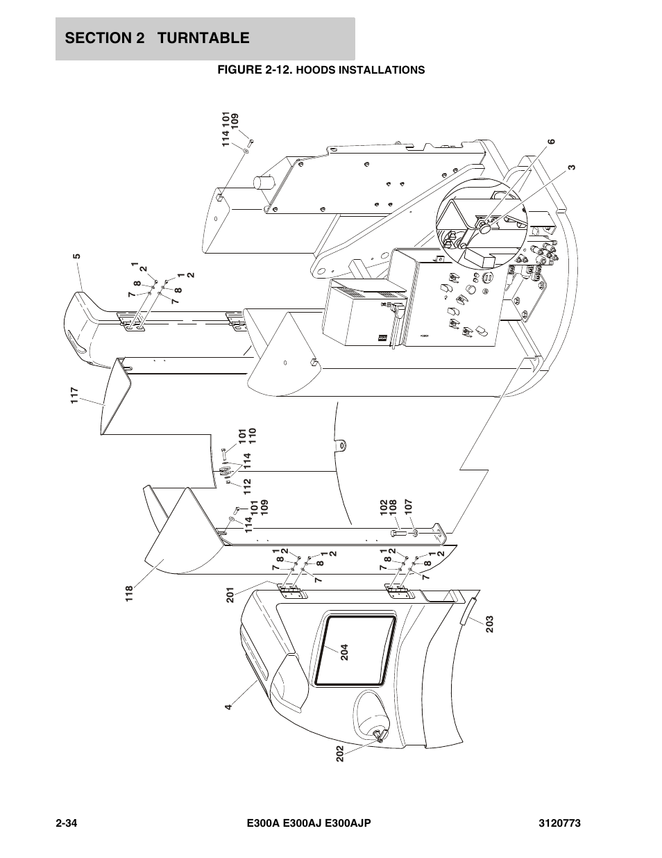 Figure 2-12. hoods installations | JLG E300 ANSI Parts Manual User Manual | Page 68 / 208