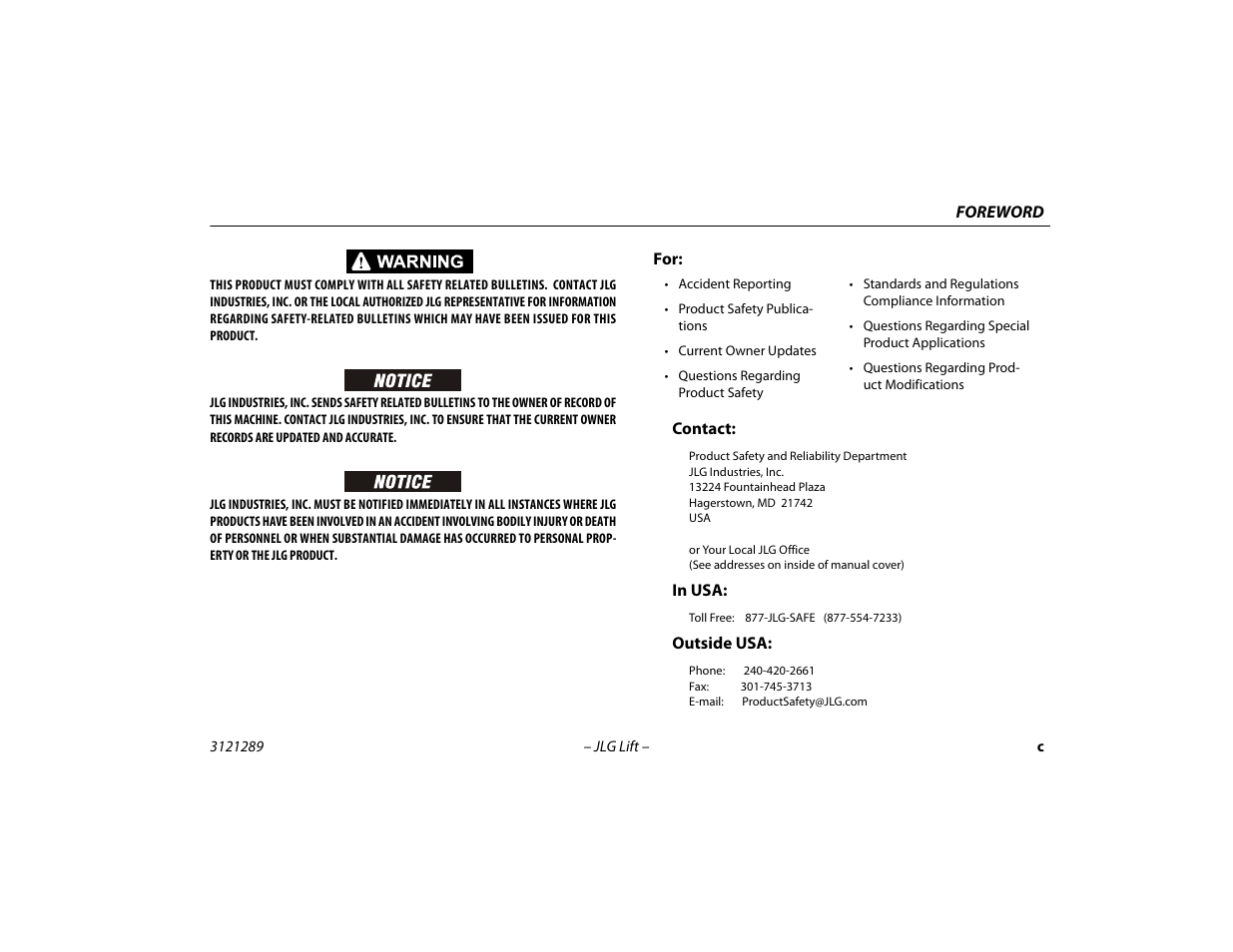 JLG 450A_AJ Series II Operator Manual User Manual | Page 5 / 126