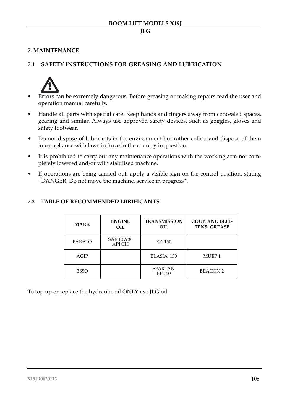 JLG X19J Operator Manual User Manual | Page 109 / 177