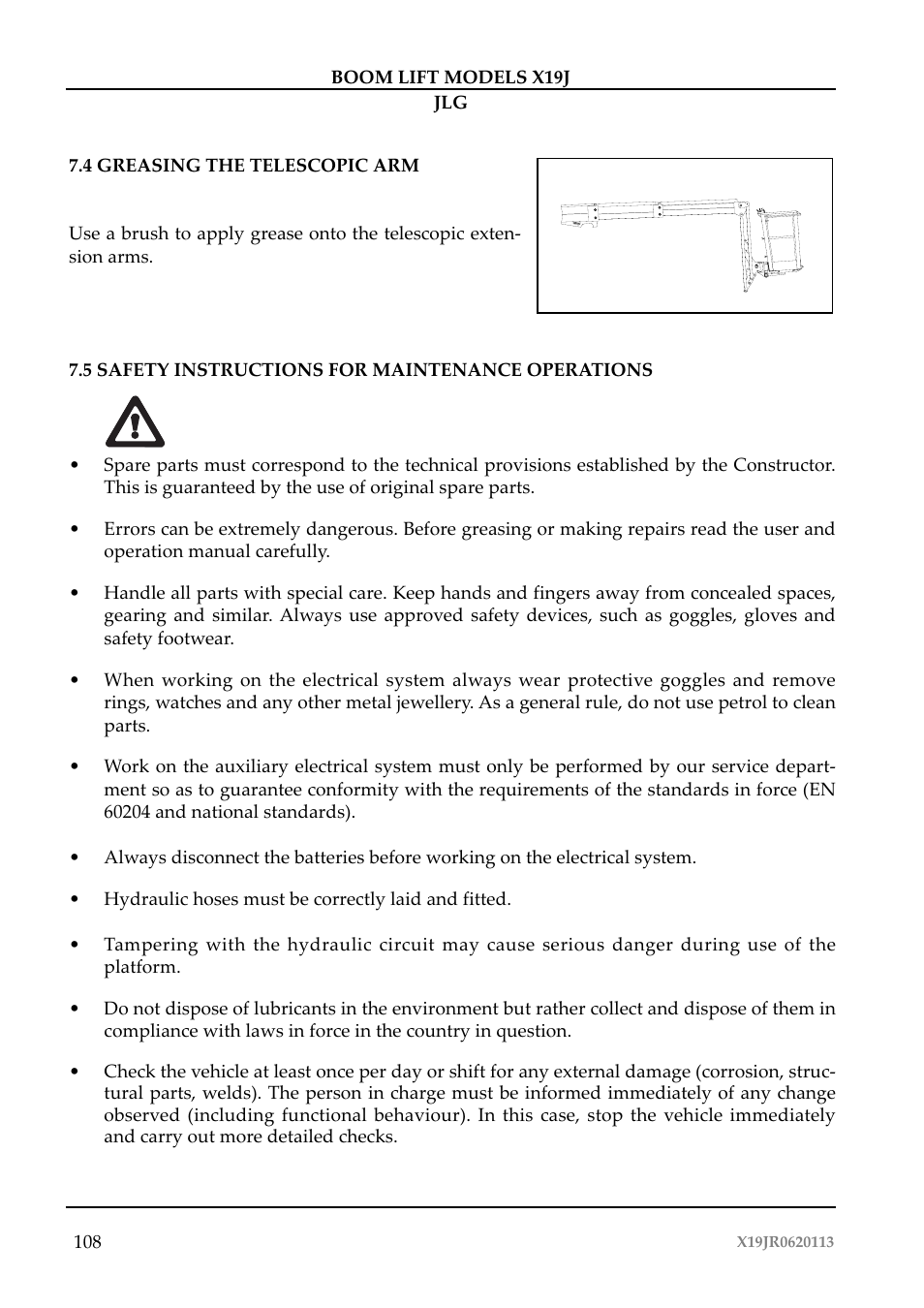 JLG X19J Operator Manual User Manual | Page 112 / 177