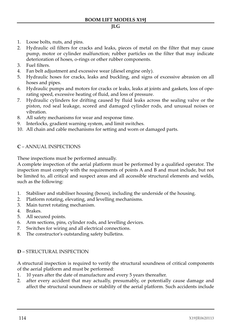 JLG X19J Operator Manual User Manual | Page 118 / 177