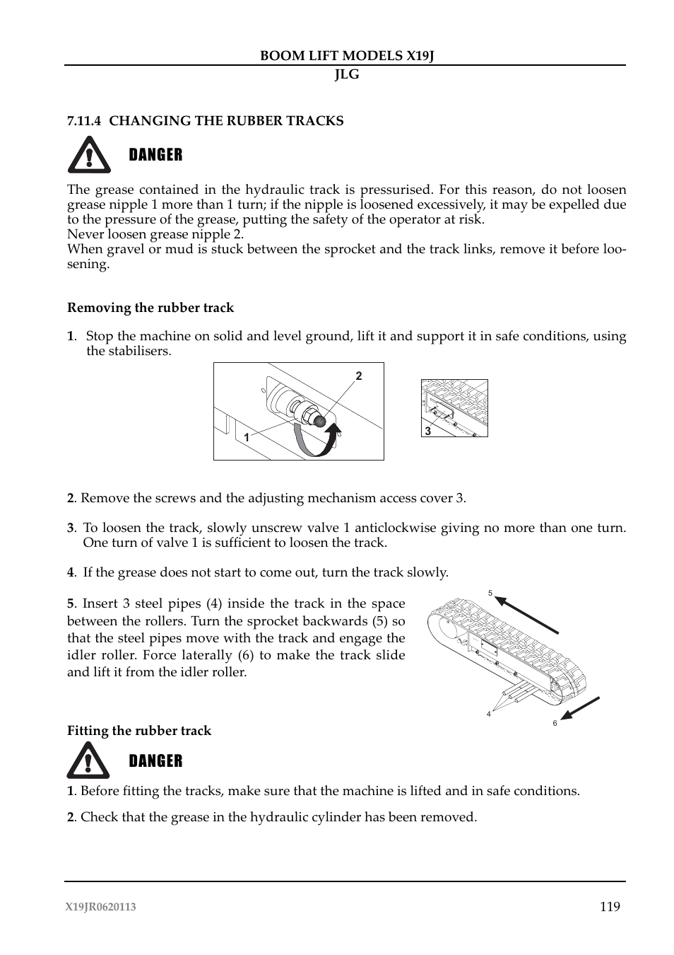 Pericolo, Danger | JLG X19J Operator Manual User Manual | Page 123 / 177