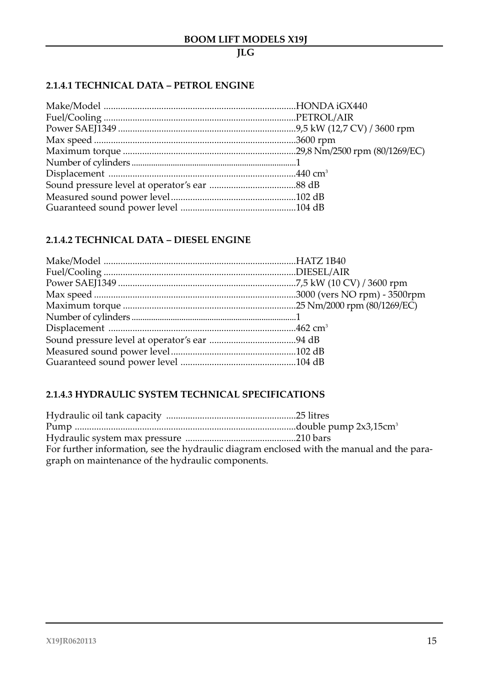 JLG X19J Operator Manual User Manual | Page 19 / 177