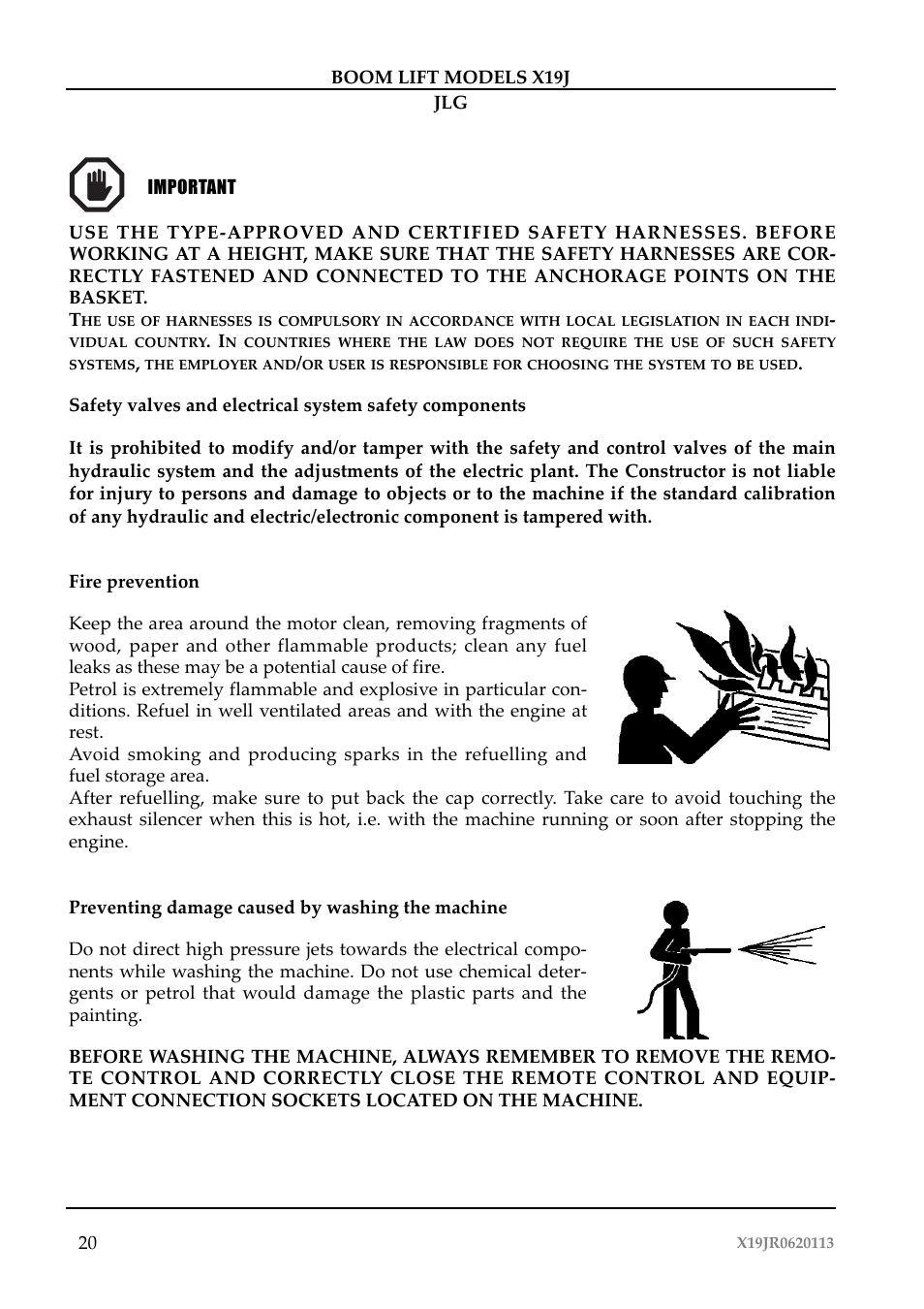 Importante | JLG X19J Operator Manual User Manual | Page 24 / 177