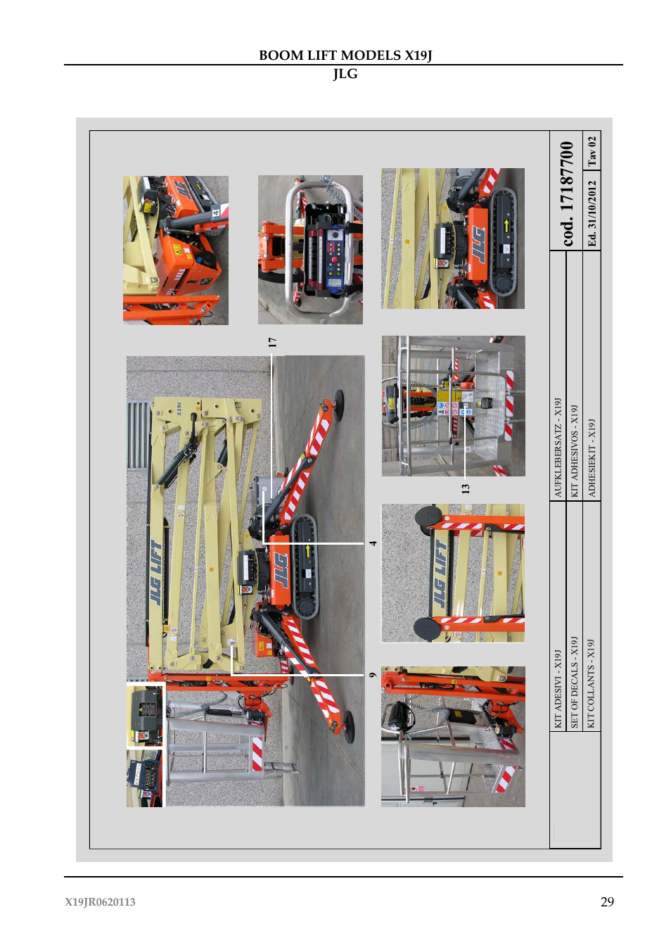 29 boom lift models x19j jlg | JLG X19J Operator Manual User Manual | Page 33 / 177