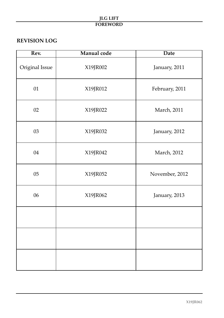 JLG X19J Operator Manual User Manual | Page 4 / 177