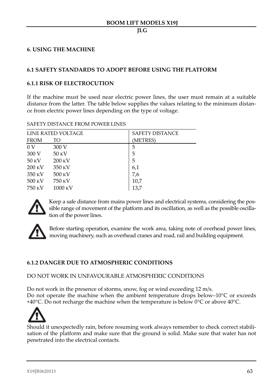 JLG X19J Operator Manual User Manual | Page 67 / 177