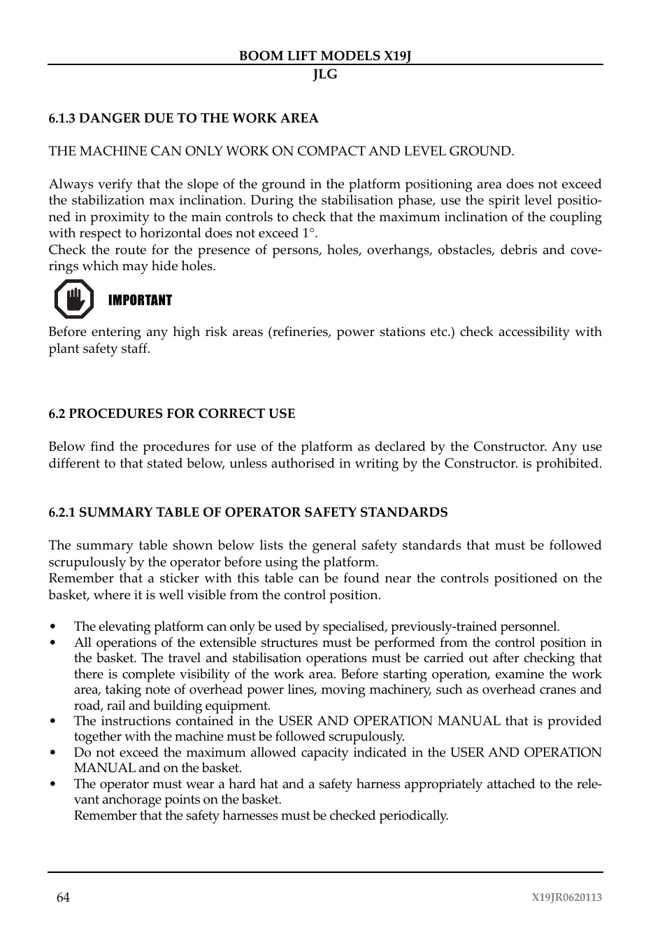 JLG X19J Operator Manual User Manual | Page 68 / 177