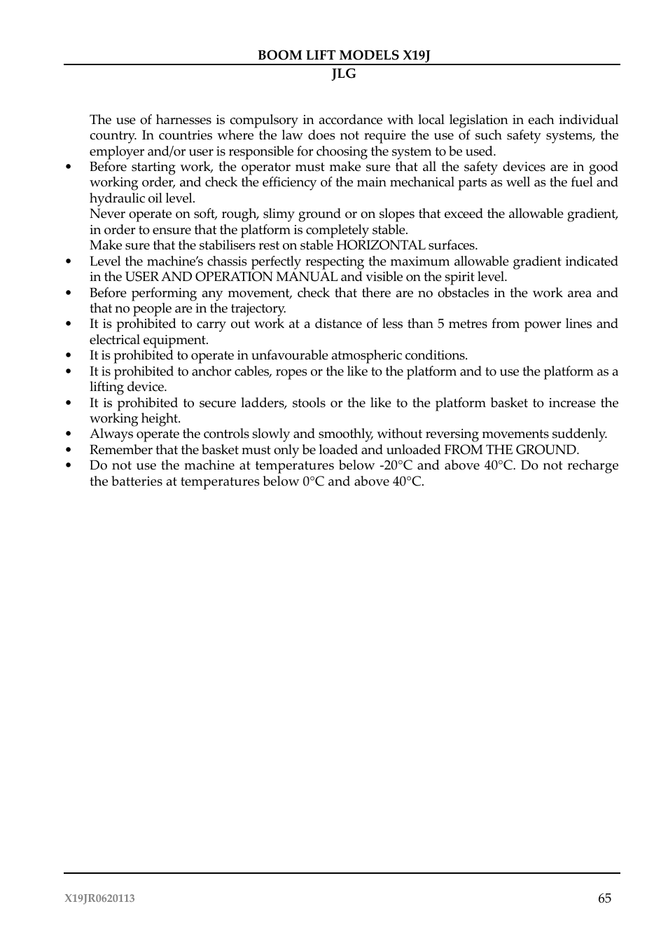 JLG X19J Operator Manual User Manual | Page 69 / 177