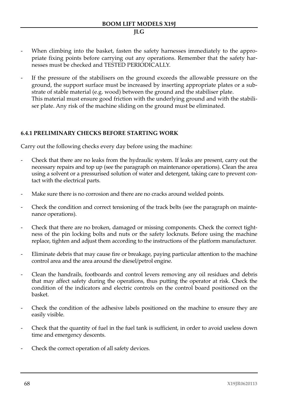 JLG X19J Operator Manual User Manual | Page 72 / 177