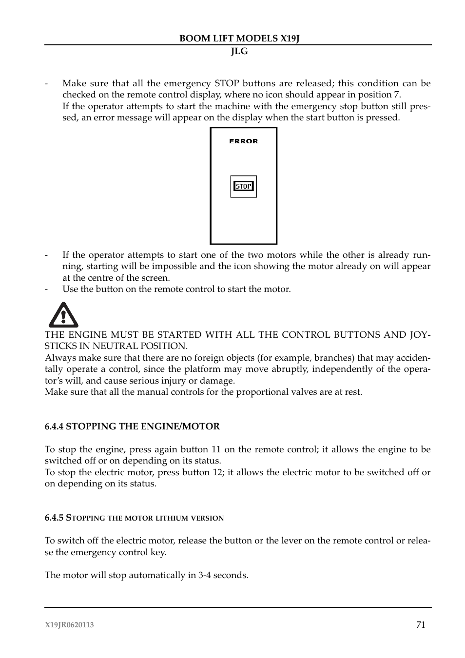 JLG X19J Operator Manual User Manual | Page 75 / 177