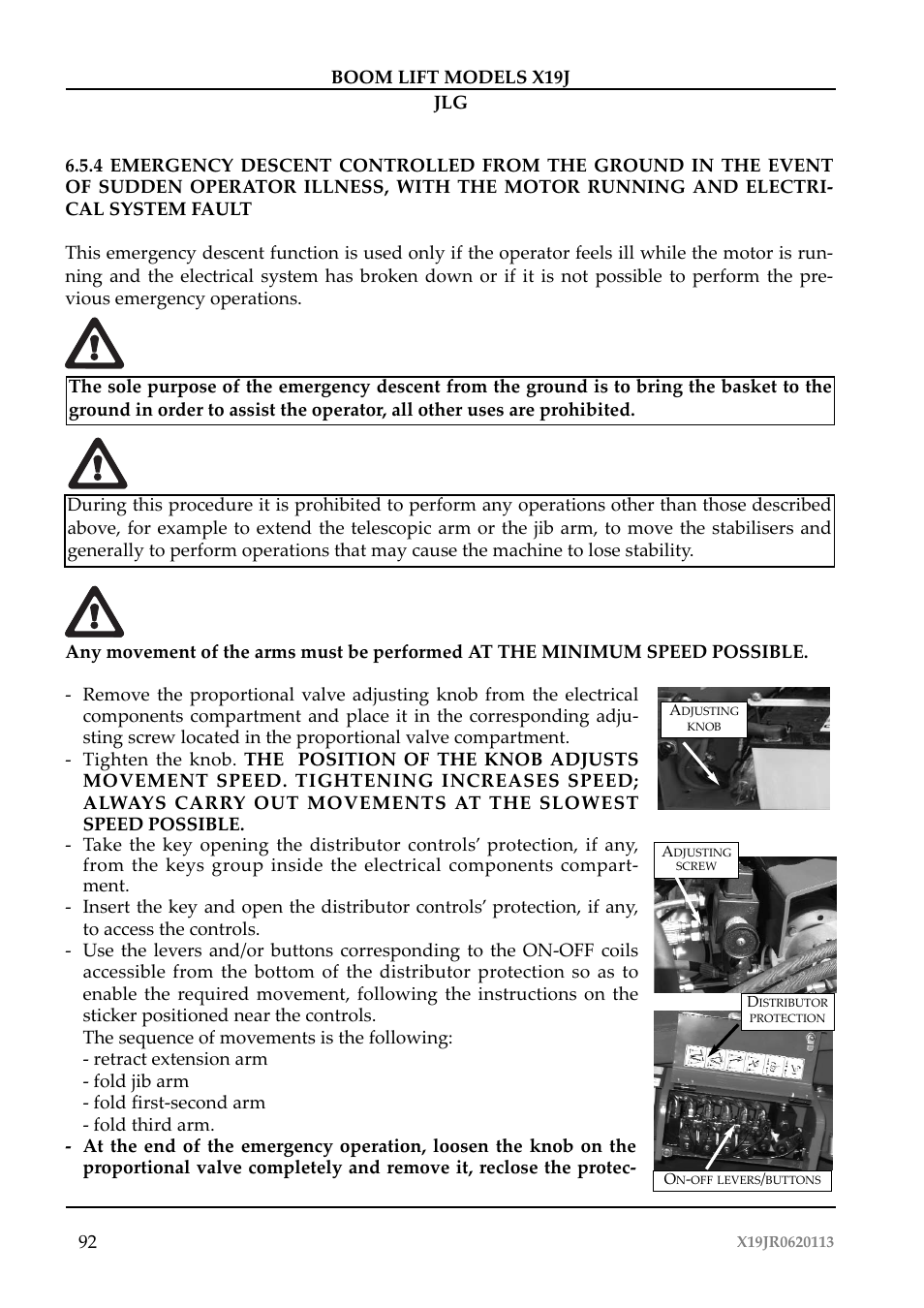 JLG X19J Operator Manual User Manual | Page 96 / 177
