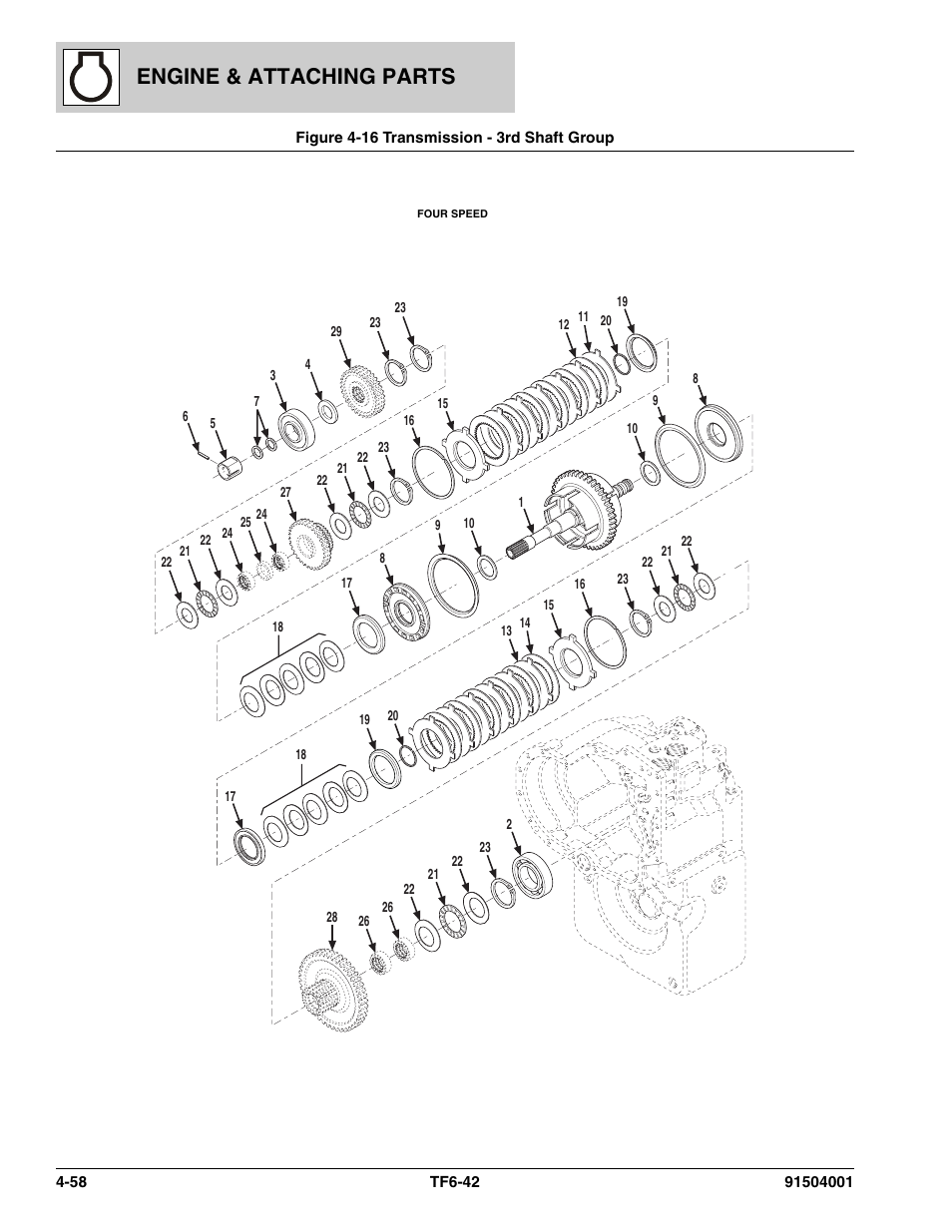 Engine & attaching parts | JLG TF6-42 Parts Manual User Manual | Page 138 / 516