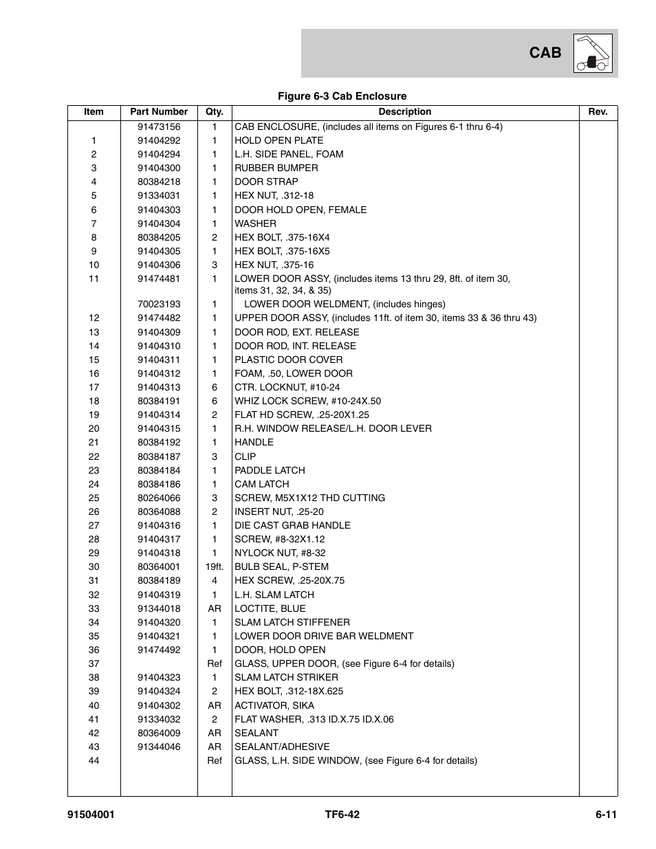 JLG TF6-42 Parts Manual User Manual | Page 249 / 516