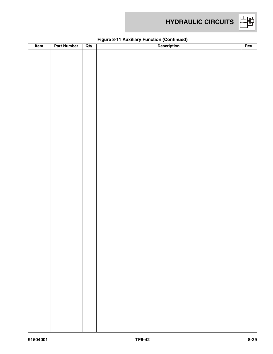 Hydraulic circuits | JLG TF6-42 Parts Manual User Manual | Page 311 / 516