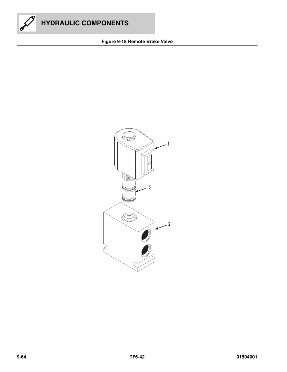 Figure 9-18 remote brake valve, Remote brake valve -64, Ve, (see figure 9-18 for details) | Hydraulic components | JLG TF6-42 Parts Manual User Manual | Page 380 / 516