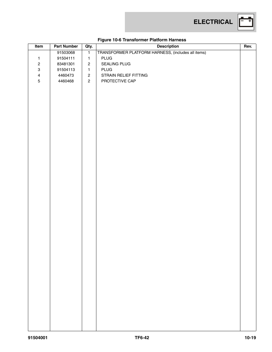 Electrical | JLG TF6-42 Parts Manual User Manual | Page 411 / 516