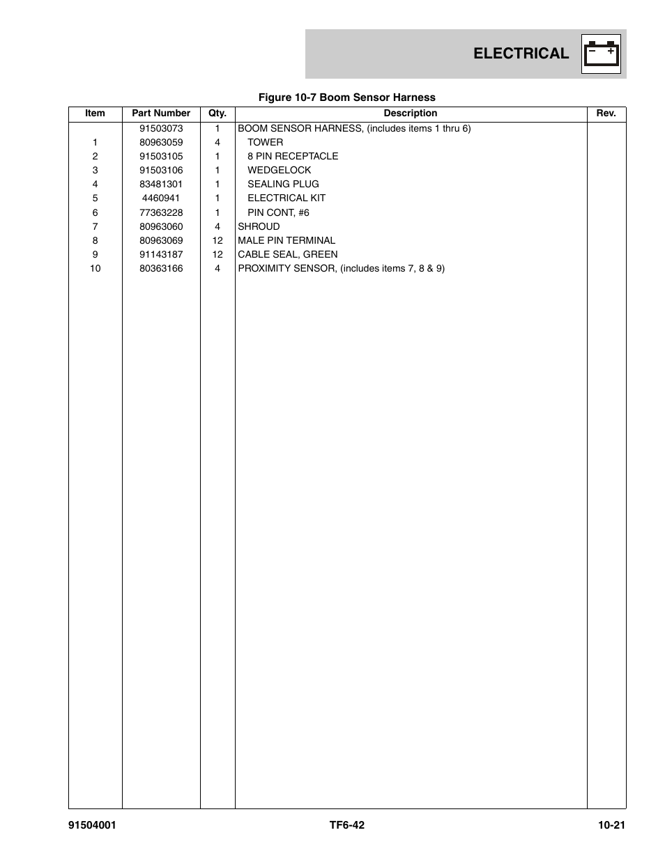 Electrical | JLG TF6-42 Parts Manual User Manual | Page 413 / 516