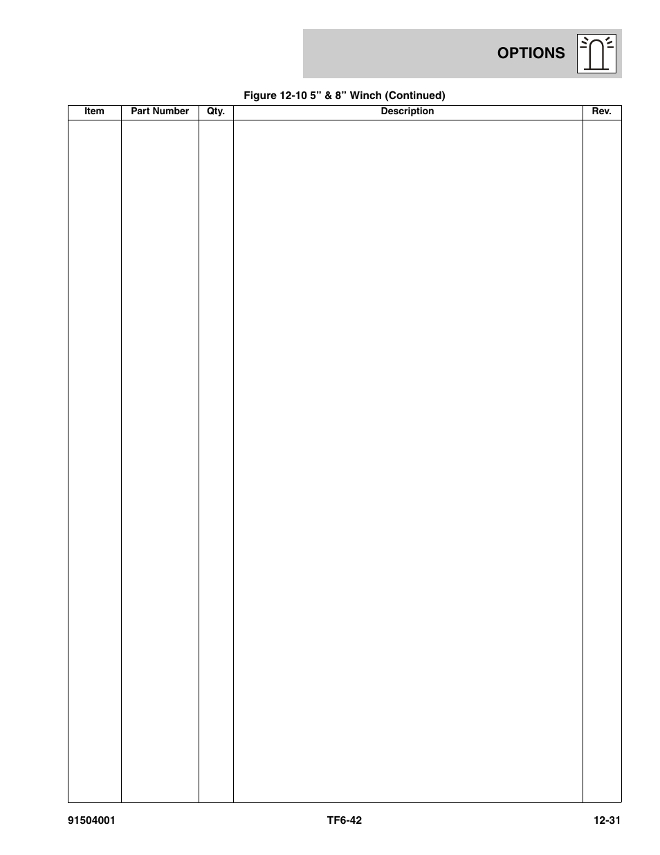 Options | JLG TF6-42 Parts Manual User Manual | Page 461 / 516