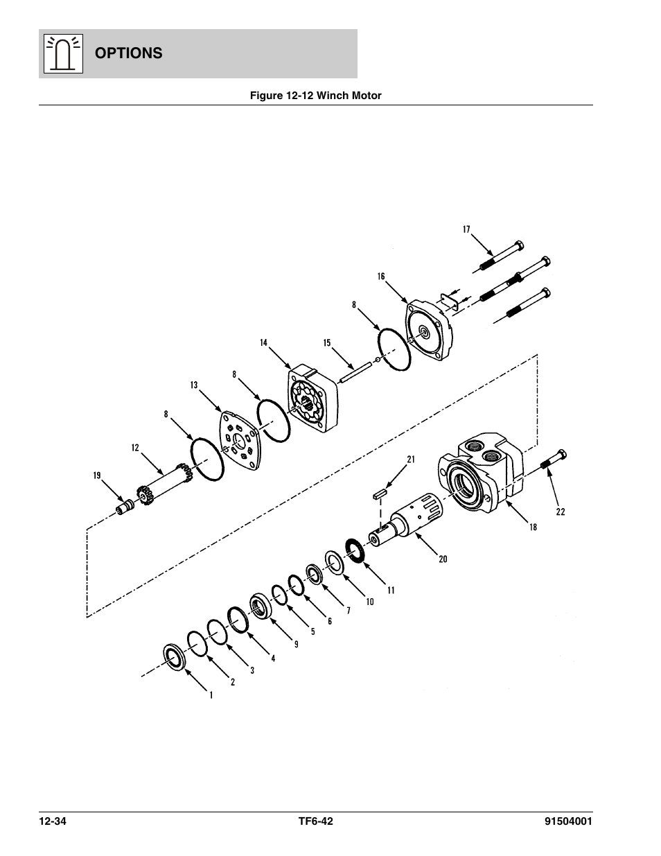Figure 12-12 winch motor, Winch motor -34, 12 f | Options | JLG TF6-42 Parts Manual User Manual | Page 464 / 516