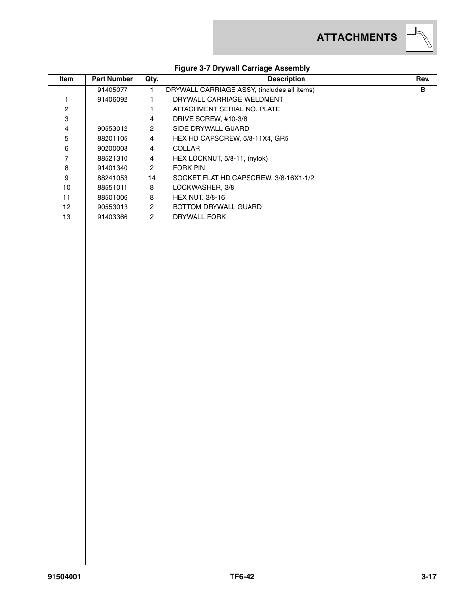 Attachments | JLG TF6-42 Parts Manual User Manual | Page 63 / 516