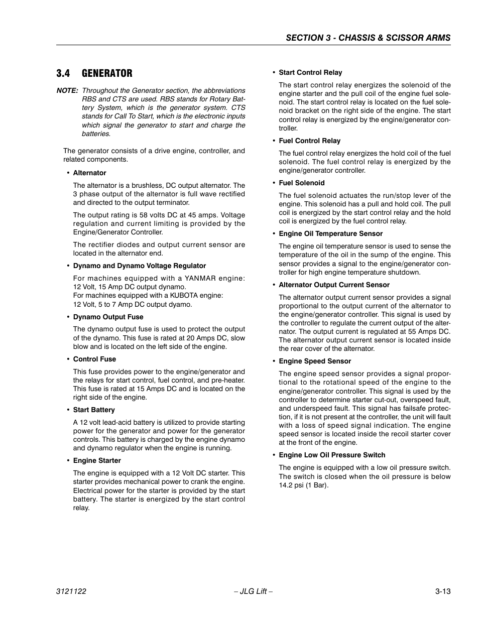 4 generator, Generator -13 | JLG M4069 ANSI Service Manual User Manual | Page 41 / 150
