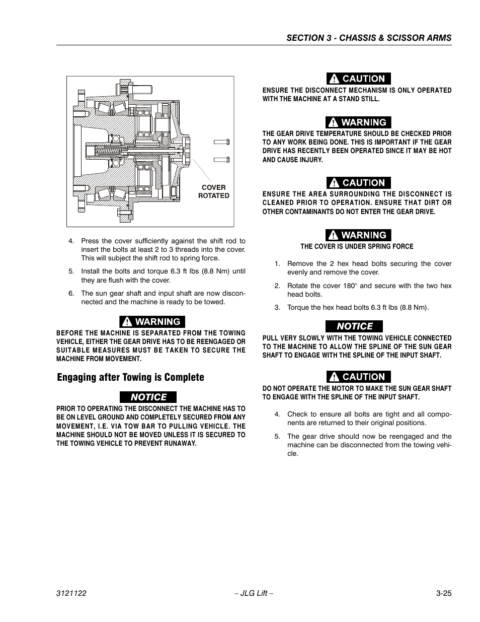 Engaging after towing is complete | JLG M4069 ANSI Service Manual User Manual | Page 53 / 150