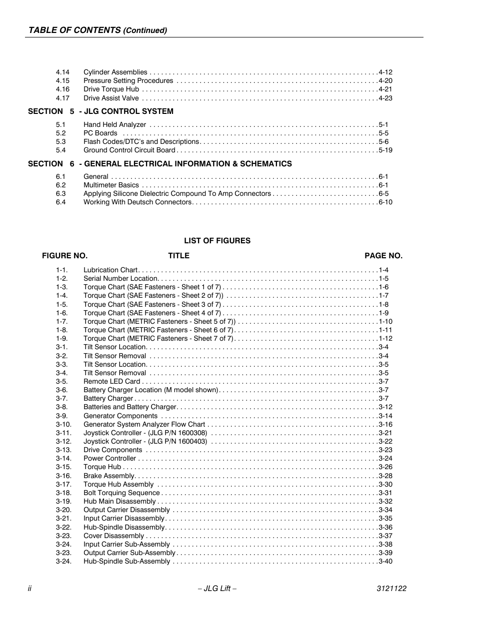JLG M4069 ANSI Service Manual User Manual | Page 6 / 150