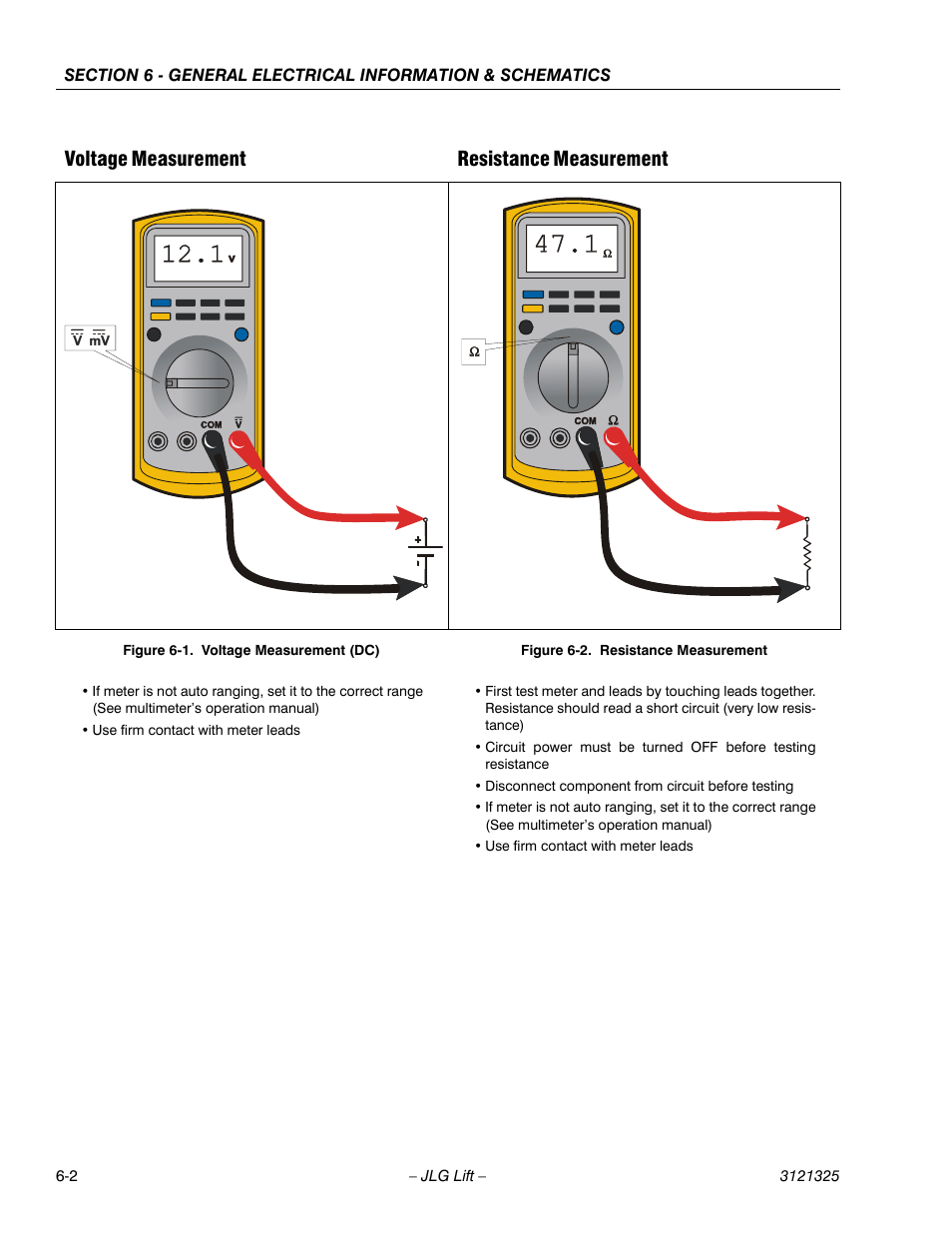 Voltage measurement (dc) -2, Resistance measurement -2, Voltage measurement resistance measurement | JLG 80SL Service Manual User Manual | Page 120 / 162