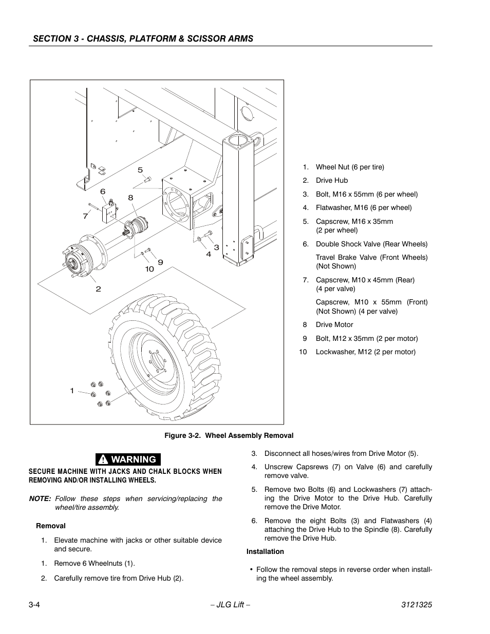 Wheel assembly removal -4 | JLG 80SL Service Manual User Manual | Page 40 / 162